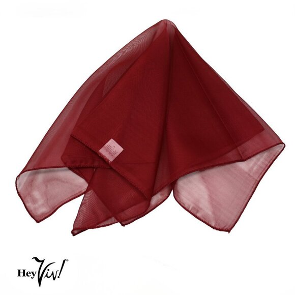 Burgundy Sheer Chiffon Scarf 50s Style for Head Neck  21" Square - Hey Viv - Picture 6 of 8